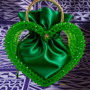 💚 Sac cœur vert émeraude : Modèle « Green Love »