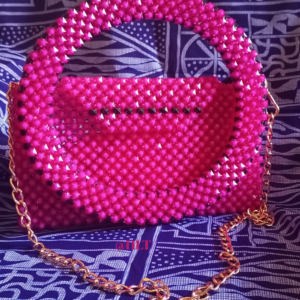 💖Sac perlé « Fuchsia Élégance » – Fait main